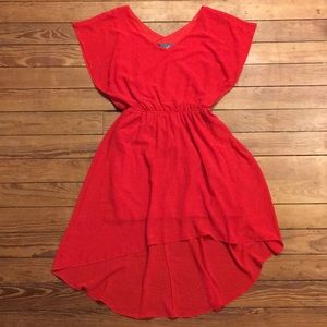 Red high-low dress